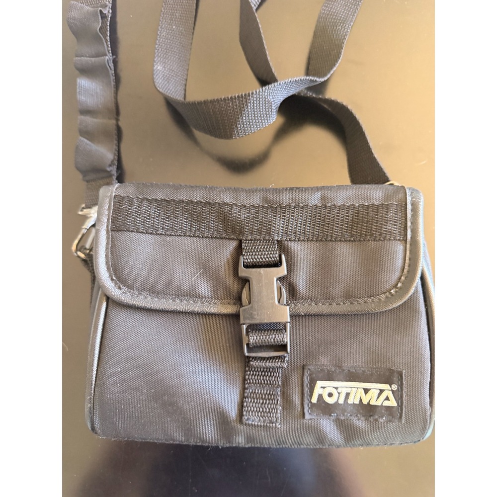 Fotima Black Nylon Compact Camera Case Bag with Shoulder Strap